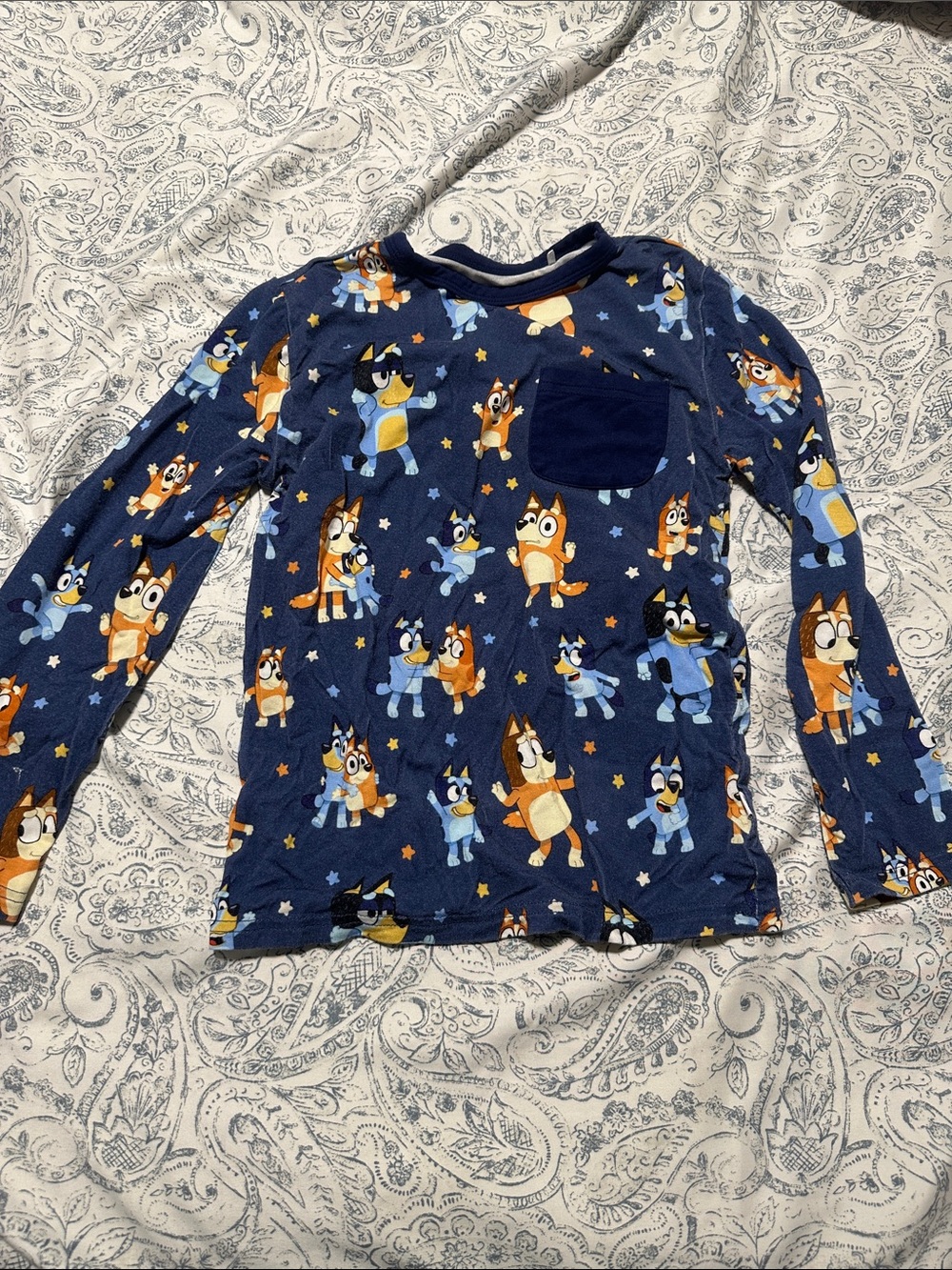 Little Sleepies Navy Blue Cartoon Character Long-Sleeve Top